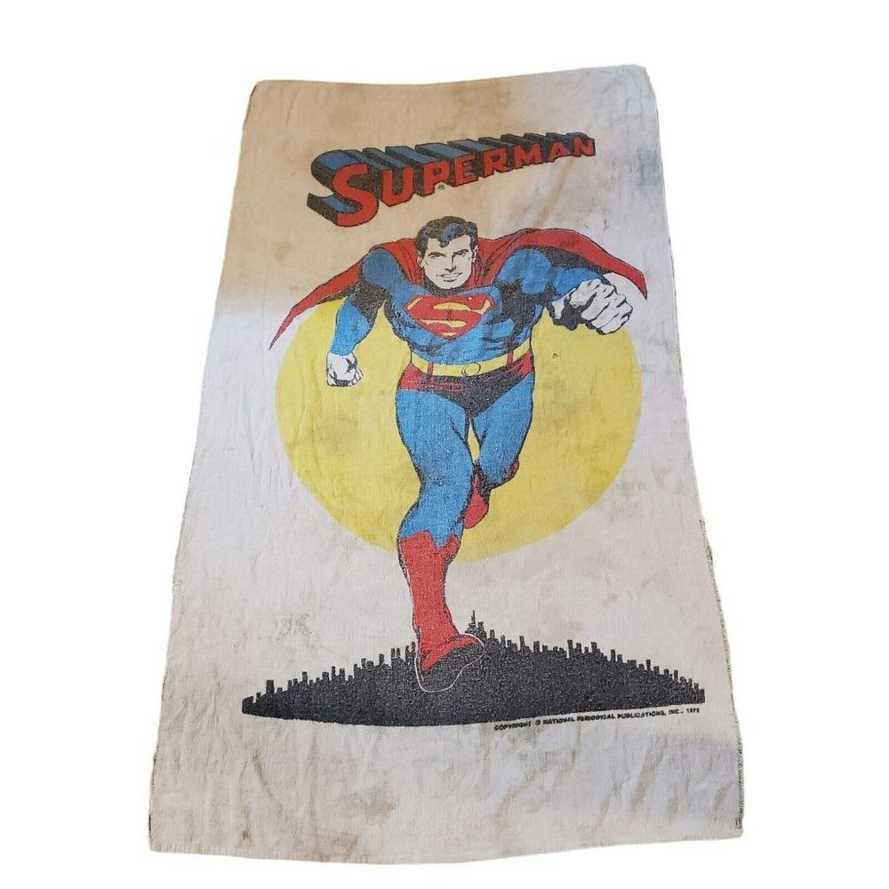 Vintage 1978 Superman Beach Towel 59 X 34 (Stained)